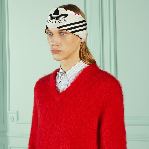 GUCCI MENS SWEATER RED MOHAIR KNIT WOOL V-NECKLINE TOP sz M / MEDIUM - Picture 3 of 16